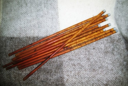 CHOPSTICKS Decorated Wood Aluminum Asian Japanese Old Vintage Antique Estate Lot