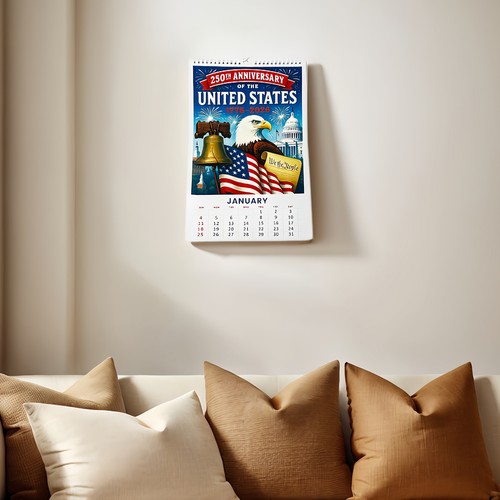 Wall Calendar 250th America Wall Calendar Planner 2026 Month Schedule - Picture 5 of 6