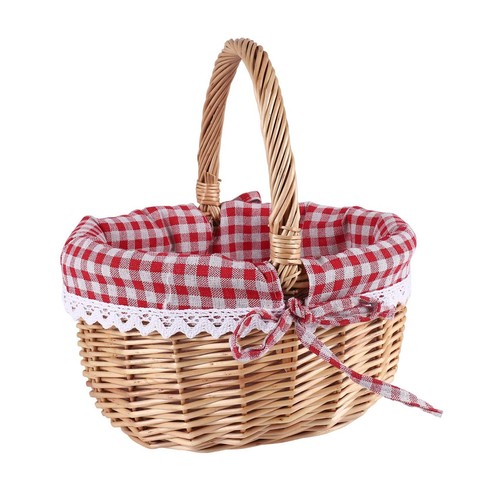 Wicker Basket Gift Baskets Empty Oval Willow Woven Picnic Basket ...