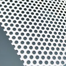 Perforated Stainless Steel 11.8" L x W x 0.035" Thickness, Silver 