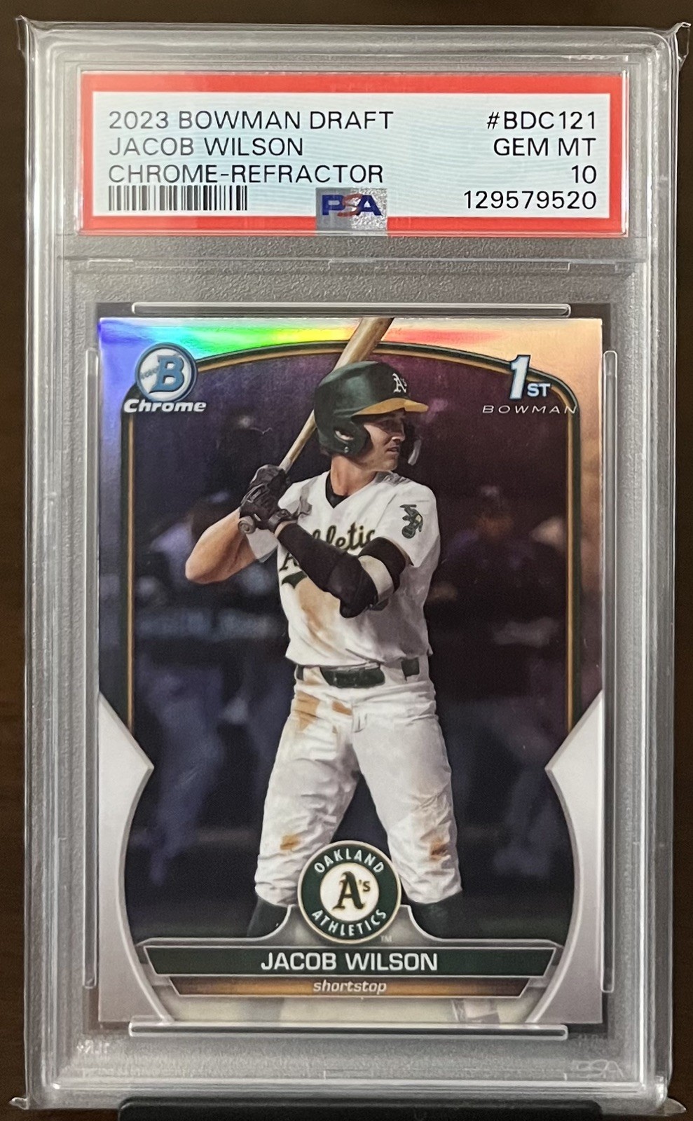 2023 Bowman Draft JACOB WILSON 1st Bowman Chrome Refractor #BDC-121 PSA 10 GEM