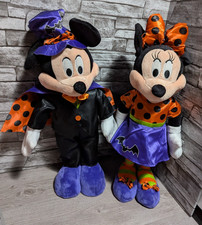 Disney MICKEY MINNIE MOUSE Halloween Greeter Set 21" Plush Fall Decor Doll Prop