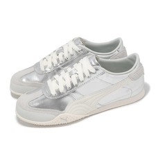 Puma Bella UT Leather Silver Beige Women Lifestyle Casual Shoes 402186-06