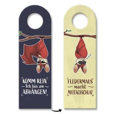 Komm rein ich bin am abhängen oder Fledermaus macht Mittagsschlaf Türhänger mit