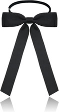 Western Bow Ties for Men Women, Black/Red Colonel Satin Ribbon String Bow Tie fo