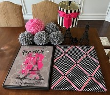 Paris Deko Mädchen Schlafzimmer Wandbehang Foto Memoboard Lampe Eiffelturm