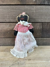 Vintage Folk Art Americana Cloth Doll 8”