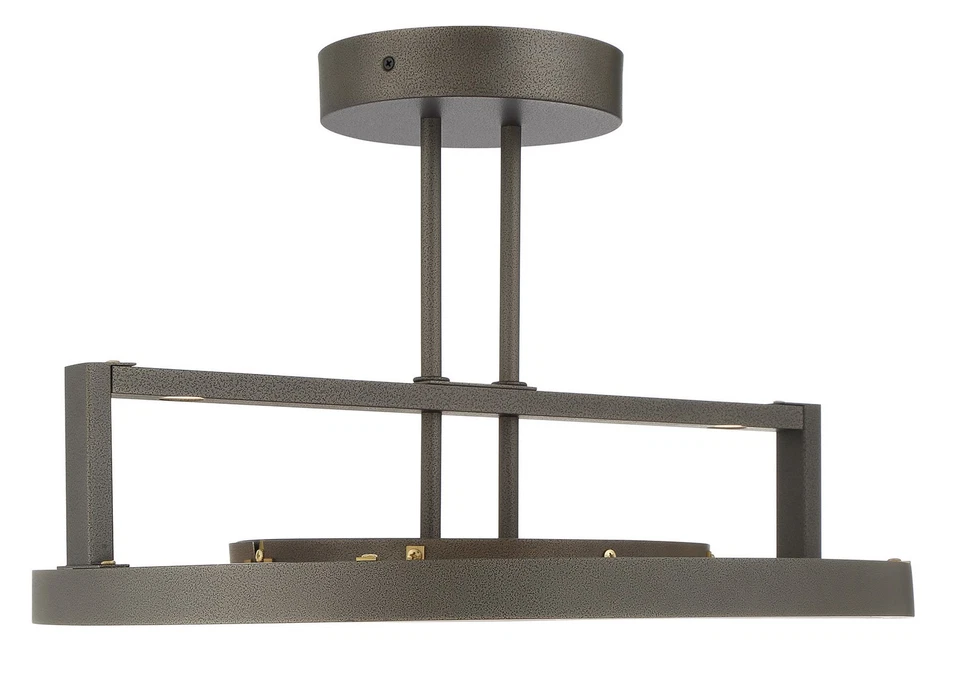 Metropolitan N7524-L Tribeca 20"W LED Lámpara de Tambor - Hierro Ahumado / Latón Suave Foto 2 de 4