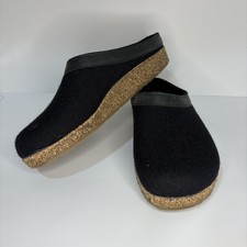 Haflinger Unisex Adult Wool Slip On Clog GZL Black Grizzly EU 41