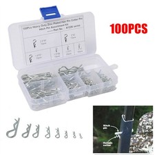 100PCS/set New Hitch Clip Assortment Mechanical Hair R Cotter Pin Tractor Towin↑