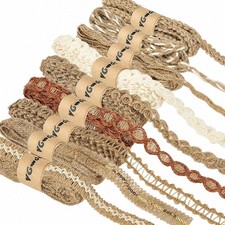 9 Rolls Jute Ribbons Lace Craft Ribbon 18 Meters for Crafts Wraping Gifts