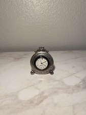 Brighton Memphis Etched Clock – Your Home Collection – Silver‑Plated – Runs