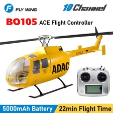 FLY WING BO-105 RC Helicopter Airplane 4 Blades 10CH GPS ACE Flight Controller