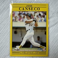 1991 Fleer Baseball Jose Canseco Oakland Athletics #5 mint condition 