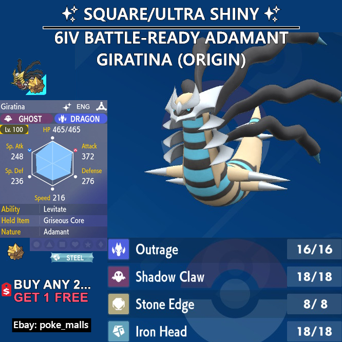 6IV Shiny Giratina Altered & Origin Forme Pokemon Scarlet and Violet