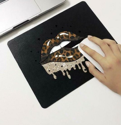 New Leopard Pattern Mouth Print Mouse Pad - Picture 3 of 3