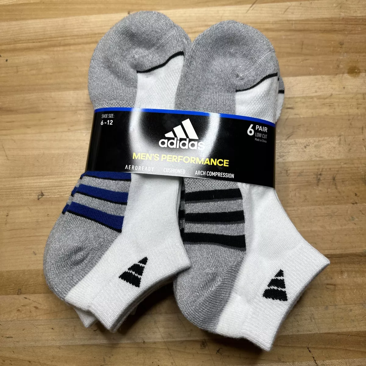 6 Pairs Adidas Men s Cushioned Low Cut Ankle Socks White 6 12 NEW
