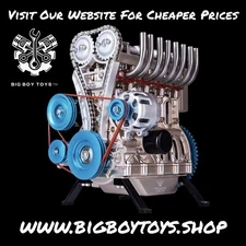 4 Cylinder Toy Engine Model Kit - Build Your Own Engine - Full Metal Assembly