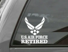 UNITED STATES AIR FORCE RETIRED  Vinyl Window Decal Sticker USAF
