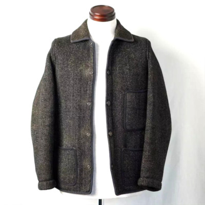 40s BROWN’S BEACH ノーカラー ジャケット vintage us Vintage 30s-40s Brown's Beach Jacket, Wool, Large Buttons