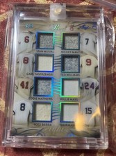 2017 Leaf Pearl 8 Legends Game Used Uniform Patch Musial,Mays, Berra Mantle,#3/4