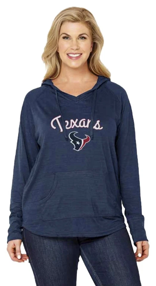 NFL Womens Curvy Pullover Hoodie in Team Colors - Plus Sizes 1X-3X
