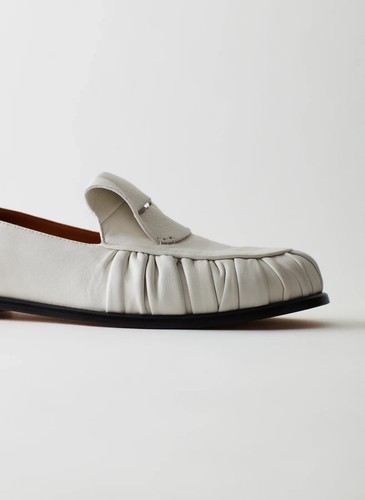TIBI Steve Leather Loafer White Flats Low Heel Penny Classic Nappa WOF 37.5 - Picture 3 of 13