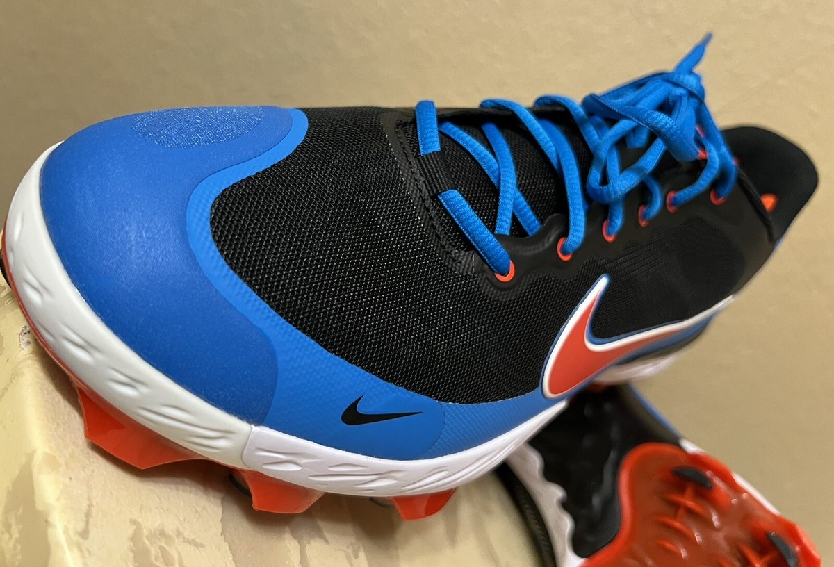 Men\'s Nike Alpha Huarache Elite 3 Baseball Cleats Low Blue CZ4453-003 Nike Alpha Huarache Elite 3 Baseball Cleats Blue/Red CZ4453  main image 4