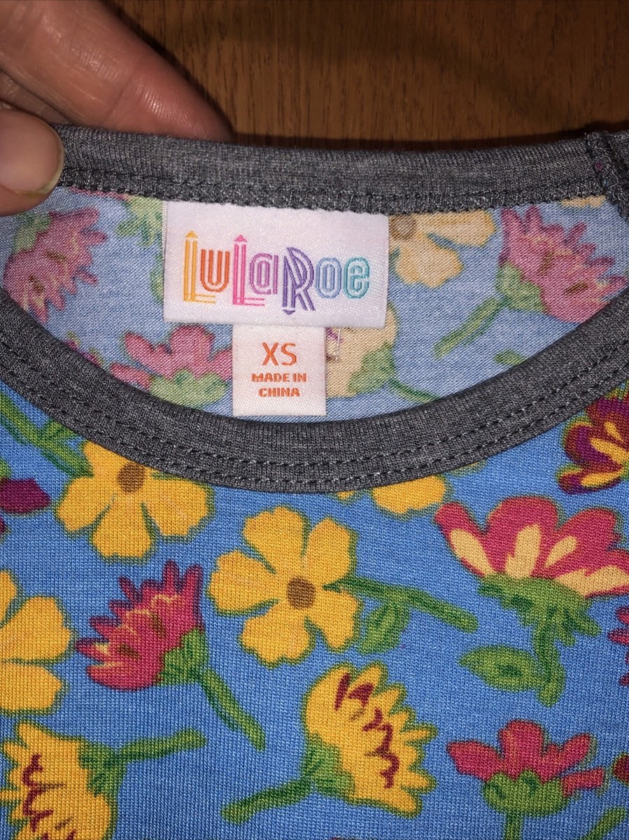 L LULAROE PLUS CONTRAST BLK CREAM BLUE GREEN