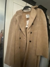 Zara Camel Double Breasted Faux Fur Coat,bnwt, Size M
