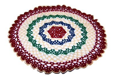 NEW Cotton Handcrafted Crocheted Oval Shaped Doily 16 x 14 inches