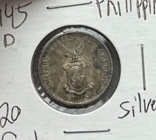 1945 D Philippines 20 Centavos - Silver L2