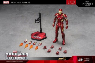 ZD Toys Marvel Avengers 1/10 Iron Man MK46 Action Figure Set | eBay