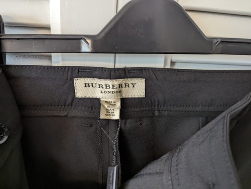 NWT Burberry London 98% Wool Black Dress Suit Pants WOMEN SIZE US 2 & 4 UNHEMMED - Picture 13 of 19