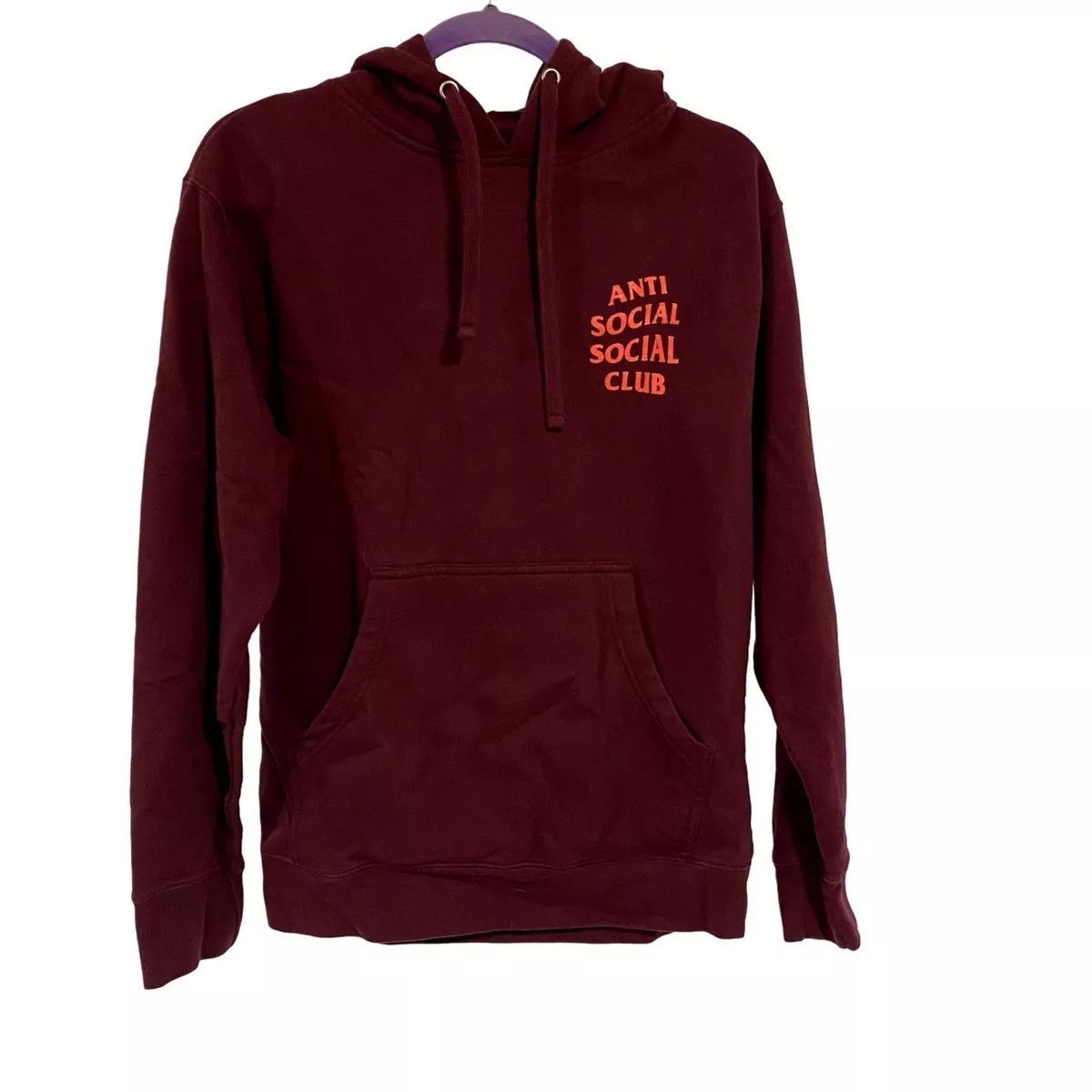 Anti Social Social Club Lost Feelies Maroon Hoodie Size Small eBay