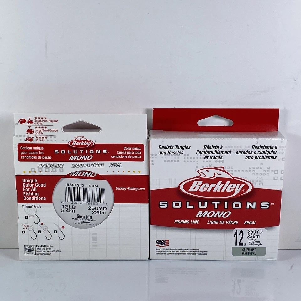 Línea de pesca Berkley Solutions mono spin 12# 250 yardas niebla verde ***NUEVA*** Foto 4 de 4