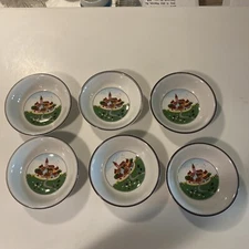 Villeroy & Boch DESIGN NAIF Set of 6 Fruit / Sauce Bowls "Village" 5.5" diameter