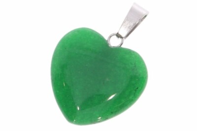  Jade grün Herz Schmuck Anhänger mit Silberöse 20x20mm HS1696