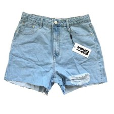 Princess Polly Denim Shorts Women's Jaynie High Waisted Ripped Size US 8