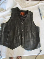 NWOT Milwaukee Leather Mens Motorcycle Conceal & Carry Vest Size 54 Sides Loosen