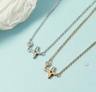 Flower 4-leaf Lucky Clover Silver Pave CZ Jewelry Set: Necklace