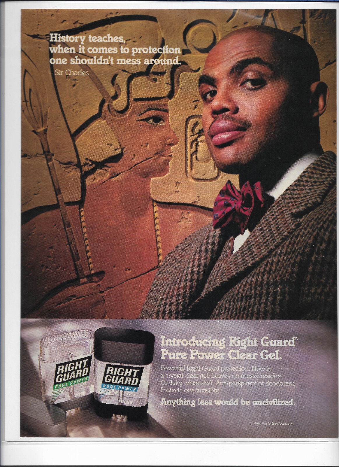1994 Right Guard Charles Barkley Magazine Print Ad 8x11 Ebay 