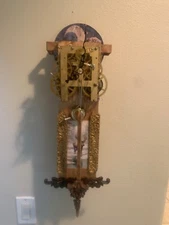 MOON DIAL SKELETON CLOCK VITAGE MOVEMENT, WALL HANGER, MOOSE AND MOON.