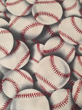 Timeless Treasures Sport C-2159 Baseballs 37" x 44" 1 YD Fabric