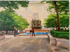 DAVID HETTINGER OIL PAINTING ON CANVAS 