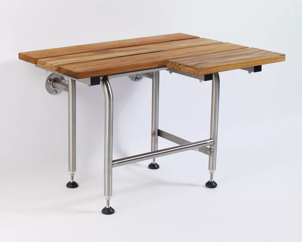 Folding shower seat with legs sale