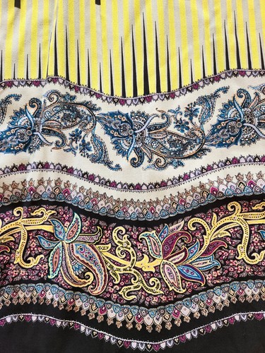 ETRO Milano Lime Multicolor Geometric Paisley Wool Short Sleeve Shift Dress 40 S - Picture 4 of 10