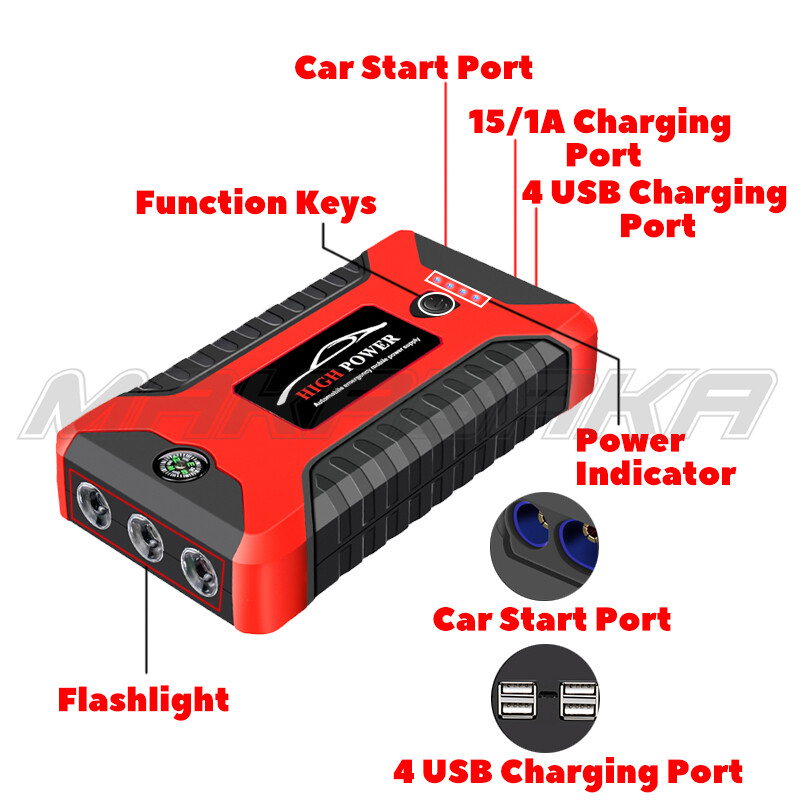 99800mAh Portable Car Jump Starter Power Bank Pack Battery Charger