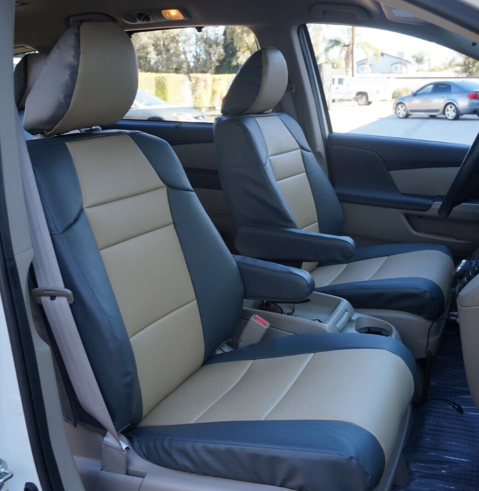 для HONDA ODYSSEY 2001-2004 IGGEE S.LEATHER ЗАКАЗ 2 ПЕРЕДНИХ СИДЕНЬЯ ЧЕХЛЫ 13 ЦВЕТОВ - Изображение 3 из 4