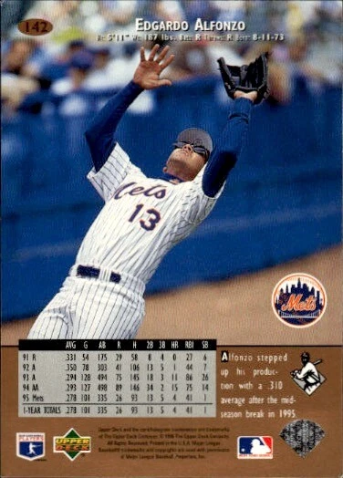 1996 Upper Deck #142 Edgardo Alfonzo - Image 2 of 2